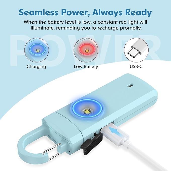 Stay Safe Anywhere: Rechargeable Personal Alarm for Women & Kids